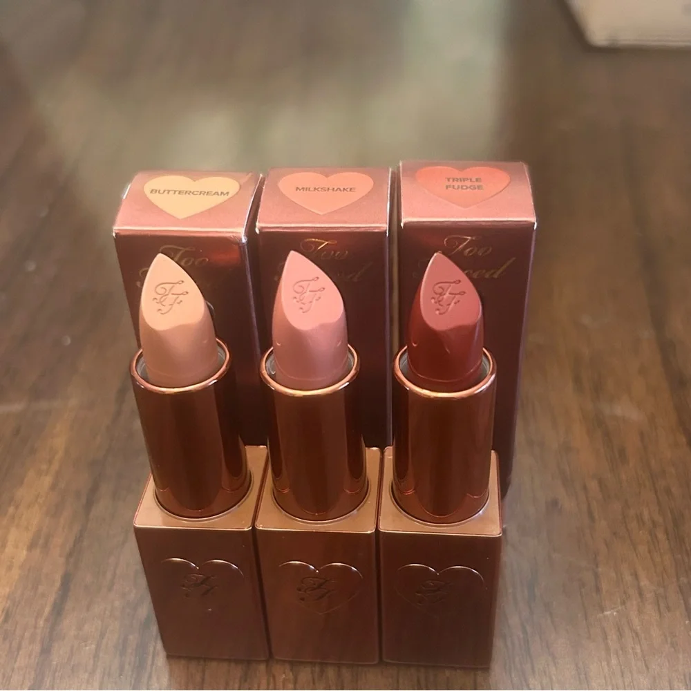 NEW Too Faced cream lipstick set (3) NIB lipsticks